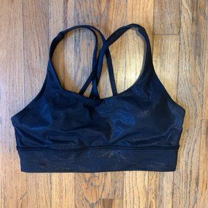 lululemon Energy Bra Black Foil Long Line Size 10